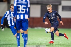 20240126 Halmstads BKs Leo Hedenberg under träningsmatchen IFK Göteborg och Halmstads BK på Valhalla IP den 26 januari 2024 i Göteborg.