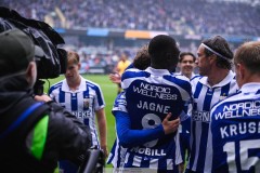20250525 IFK Göteborg under fotbollsmatchen mellan IFK Göteborg och Malmö FF i Allsvenskan den 25 maj 2025 på Gamla Ullevi i Göteborg.