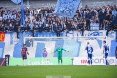 20250525 IFK Göteborgs Elis Bishesari och Malmö FFs Lasse Berg Johnsen under fotbollsmatchen mellan IFK Göteborg och Malmö FF i Allsvenskan den 25 maj 2025 på Gamla Ullevi i Göteborg.