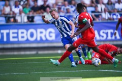 20240721 IFK Göteborgs Sebastian Ohlsson under fotbollsmatchen i Allsvenskan mellan IFK Göteborg och Västerås SK den 21 Juli 2024 på Gamla Ullevi i Göteborg.