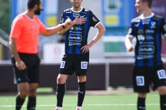 20240810 IFK Skövdes Emil Ring under fotbollsmatchen i Div 2 Norra Götaland mellan IFK Skövde och Ahlafors IF den 10 augusti 2024 på Södermalms IP i Skövde.