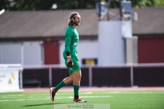 20240810 Ahlafors IFs Victor Strandh under fotbollsmatchen i Div 2 Norra Götaland mellan IFK Skövde och Ahlafors IF den 10 augusti 2024 på Södermalms IP i Skövde.