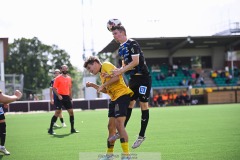 20240810 IFK Skövdes Alexander Gerhardsson under fotbollsmatchen i Div 2 Norra Götaland mellan IFK Skövde och Ahlafors IF den 10 augusti 2024 på Södermalms IP i Skövde.