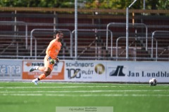 20240810 IFK Skövdes Amar Ibrahimovic under fotbollsmatchen i Div 2 Norra Götaland mellan IFK Skövde och Ahlafors IF den 10 augusti 2024 på Södermalms IP i Skövde.