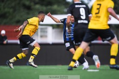 20240810 IFK Skövdes Ahmed Abdalrahman under fotbollsmatchen i Div 2 Norra Götaland mellan IFK Skövde och Ahlafors IF den 10 augusti 2024 på Södermalms IP i Skövde.