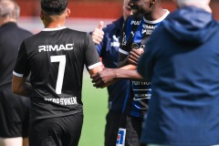 20240810 IFK Skövdes Djersey Mbuyi Kabong och Ahmed Abdalrahman under fotbollsmatchen i Div 2 Norra Götaland mellan IFK Skövde och Ahlafors IF den 10 augusti 2024 på Södermalms IP i Skövde.