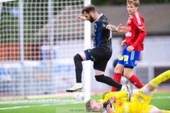 20240609 IFK Skövdes Bilos Yonakhir under fotbollsmatchen i Div 2 Norra Götaland mellan IFK Skövde och IK Gauthiod den 9 juni 2024 på Södermalms IP i Skövde.