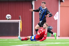 20240609 IFK Skövdes Axel Axelsson under fotbollsmatchen i Div 2 Norra Götaland mellan IFK Skövde och IK Gauthiod den 9 juni 2024 på Södermalms IP i Skövde.