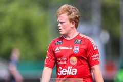 20240609 IK Gauthiods Oscar Fransson under fotbollsmatchen i Div 2 Norra Götaland mellan IFK Skövde och IK Gauthiod den 9 juni 2024 på Södermalms IP i Skövde.