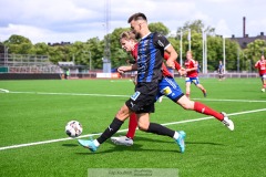20240609 IFK Skövdes Edin Salihovic under fotbollsmatchen i Div 2 Norra Götaland mellan IFK Skövde och IK Gauthiod den 9 juni 2024 på Södermalms IP i Skövde.