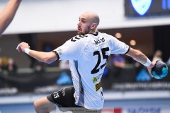 20241226 Skånela IFs Anton Nilsson under handbollsmatchen i Handbollsligan mellan IFK Skövde HK och Skånela IF den 27 december 2024 i Arena Skövde i Skövde.