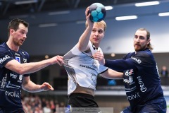 20241226 Skånela IFs Max Haborn under handbollsmatchen i Handbollsligan mellan IFK Skövde HK och Skånela IF den 27 december 2024 i Arena Skövde i Skövde.