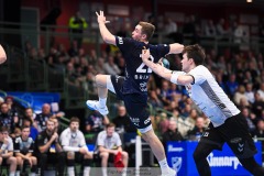 20241226 IFK Skövdes Adam Ljunquist under handbollsmatchen i Handbollsligan mellan IFK Skövde HK och Skånela IF den 27 december 2024 i Arena Skövde i Skövde.