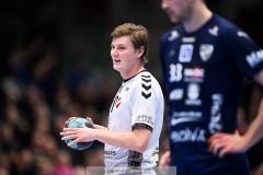 20241226 Skånela IFs Simon Lindberg under handbollsmatchen i Handbollsligan mellan IFK Skövde HK och Skånela IF den 27 december 2024 i Arena Skövde i Skövde.