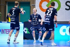 20241226 IFK Skövdes Herman Dyberg under handbollsmatchen i Handbollsligan mellan IFK Skövde HK och Skånela IF den 27 december 2024 i Arena Skövde i Skövde.