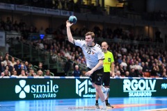 20241226 Skånela IFs Simon Lindberg under handbollsmatchen i Handbollsligan mellan IFK Skövde HK och Skånela IF den 27 december 2024 i Arena Skövde i Skövde.