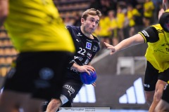 20241209 IFK Skövdes Adam Ljunquist under handbollsmatchen mellan IK Sävehof och IFK Skövde  i Handbollsligan herr den 9 december 2024 i Partille Arena i Partille.