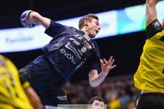 20241209 IFK Skövdes Adam Ljunquist under handbollsmatchen mellan IK Sävehof och IFK Skövde  i Handbollsligan herr den 9 december 2024 i Partille Arena i Partille.