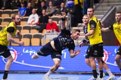 20241209 IFK Skövdes Adam Ljunquist under handbollsmatchen mellan IK Sävehof och IFK Skövde  i Handbollsligan herr den 9 december 2024 i Partille Arena i Partille.