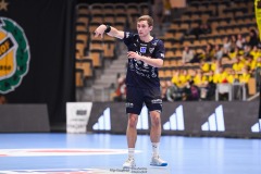 20241209 IFK Skövdes Adam Ljunquist under handbollsmatchen mellan IK Sävehof och IFK Skövde  i Handbollsligan herr den 9 december 2024 i Partille Arena i Partille.