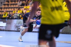 20241209 IFK Skövdes Victor Ljunquist under handbollsmatchen mellan IK Sävehof och IFK Skövde  i Handbollsligan herr den 9 december 2024 i Partille Arena i Partille.