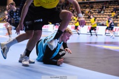 20241209 IFK Skövdes Nikolai Kaufmann under handbollsmatchen mellan IK Sävehof och IFK Skövde  i Handbollsligan herr den 9 december 2024 i Partille Arena i Partille.