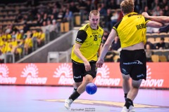 20241209 Sävehofs Pontus Brolin under handbollsmatchen mellan IK Sävehof och IFK Skövde  i Handbollsligan herr den 9 december 2024 i Partille Arena i Partille.