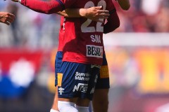 20250727 ÖIS Charlie Vindehall och Tobias Sana under fotbollsmatchen mellan ÖIS och Östersunds FK i Superettan den 27 juli 2025 på Gamla Ullevi i Göteborg.