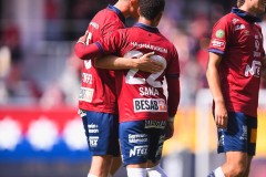 20250727 ÖIS Tobias Sana och Christoffer Styffe under fotbollsmatchen mellan ÖIS och Östersunds FK i Superettan den 27 juli 2025 på Gamla Ullevi i Göteborg.