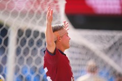 20250727 ÖIS Isak Dahlqvist under fotbollsmatchen mellan ÖIS och Östersunds FK i Superettan den 27 juli 2025 på Gamla Ullevi i Göteborg.