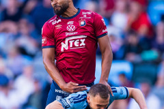 20260720 Örgrytes Jerome Tibbling Ugwo och Djurgårdens Piotr Johansson under fotbollsmatchen i Allsvenskan mellan Örgryte IS och Djurgårdens IF den 20 juli 2026 på Gamla Ullevi i Göteborg. 
Foto: Filip Kauffeldt