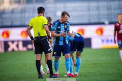 20260720 Djurgårdens Jacob Une under fotbollsmatchen i Allsvenskan mellan Örgryte IS och Djurgårdens IF den 20 juli 2026 på Gamla Ullevi i Göteborg. 
Foto: Filip Kauffeldt