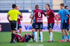 20260720 Örgrytes Noah Christoffersson under fotbollsmatchen i Allsvenskan mellan Örgryte IS och Djurgårdens IF den 20 juli 2026 på Gamla Ullevi i Göteborg. 
Foto: Filip Kauffeldt
