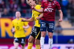 20260529 Elfsborgs Julius Eskelund Beck och Örgrytes Charlie Vindehall under fotbollsmatchen i Allsvenskan mellan Örgryte IS och IF Elfsborg den 29 maj 2026 på Gamla Ullevi i Göteborg. 
Foto: Filip Kauffeldt