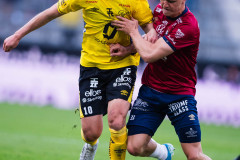20260529 Elfsborgs Simon Olsson och Örgrytes Sebastian Lagerlund under fotbollsmatchen i Allsvenskan mellan Örgryte IS och IF Elfsborg den 29 maj 2026 på Gamla Ullevi i Göteborg. 
Foto: Filip Kauffeldt