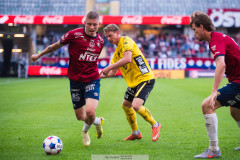20260529 Örgrytes Anton Andreasson och Elfsborgs Simon Hedlund under fotbollsmatchen i Allsvenskan mellan Örgryte IS och IF Elfsborg den 29 maj 2026 på Gamla Ullevi i Göteborg. 
Foto: Filip Kauffeldt