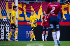 20260529 Örgrytes Noah Christoffersson jublar efter att ha gjort 2-2 under fotbollsmatchen i Allsvenskan mellan Örgryte IS och IF Elfsborg den 29 maj 2026 på Gamla Ullevi i Göteborg. 
Foto: Filip Kauffeldt