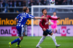 20260518 IFK Göteborgs August Erlingmark och Örgrytes Tobias Sana under fotbollsmatchen i Allsvenskan mellan Örgryte IS och IFK Göteborg den 18 maj 2026 på Gamla Ullevi i Göteborg. 
Foto: Filip Kauffeldt