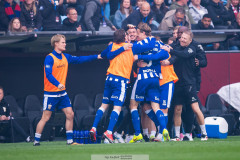 20260518 IFK Göteborgs August Erlingmark jublar efter att ha gjort 0-1 under fotbollsmatchen i Allsvenskan mellan Örgryte IS och IFK Göteborg den 18 maj 2026 på Gamla Ullevi i Göteborg. 
Foto: Filip Kauffeldt