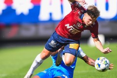 20250809 ÖIS Isak Dahlqvist under fotbollsmatchen mellan Örgryte IS och IK Oddevold i Superettan den 9 augusti 2025 på Gamla Ullevi i Göteborg.