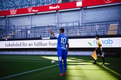 20250809 IK Oddevolds Liridon Kalludra under fotbollsmatchen mellan Örgryte IS och IK Oddevold i Superettan den 9 augusti 2025 på Gamla Ullevi i Göteborg.