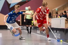 20240217 Hagunda IFs Noah Tornberg under innebandymatchen i SSL herr mellan Pixbo IBK och Hagunda IF den 17 februari 2024 i Mölnlycke.