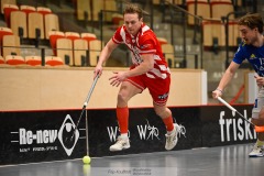 20240217 Pixbo IBKs Oskar Weissbach under innebandymatchen i SSL herr mellan Pixbo IBK och Hagunda IF den 17 februari 2024 i Mölnlycke.