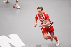 20240217 Pixbo IBKs Oskar Weissbach under innebandymatchen i SSL herr mellan Pixbo IBK och Hagunda IF den 17 februari 2024 i Mölnlycke.