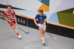 20240217 Hagunda IFs Adam Nilbrink under innebandymatchen i SSL herr mellan Pixbo IBK och Hagunda IF den 17 februari 2024 i Mölnlycke.