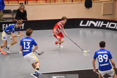 20240217 Pixbo IBKs Felix Lanver under innebandymatchen i SSL herr mellan Pixbo IBK och Hagunda IF den 17 februari 2024 i Mölnlycke.