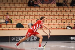 20240217 Pixbo IBKs Filip Kalentun under innebandymatchen i SSL herr mellan Pixbo IBK och Hagunda IF den 17 februari 2024 i Mölnlycke.