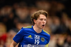 20240217 Hagunda IFs Adam Nilbrink under innebandymatchen i SSL herr mellan Pixbo IBK och Hagunda IF den 17 februari 2024 i Mölnlycke.