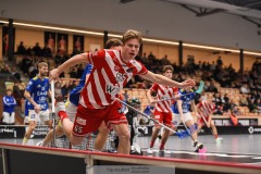 20240217 Pixbo IBKs Daniel Kalentun under innebandymatchen i SSL herr mellan Pixbo IBK och Hagunda IF den 17 februari 2024 i Mölnlycke.