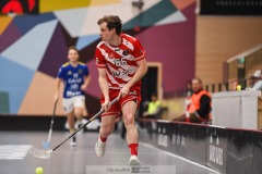 20240217 Pixbo IBKs Felix Lanver under innebandymatchen i SSL herr mellan Pixbo IBK och Hagunda IF den 17 februari 2024 i Mölnlycke.